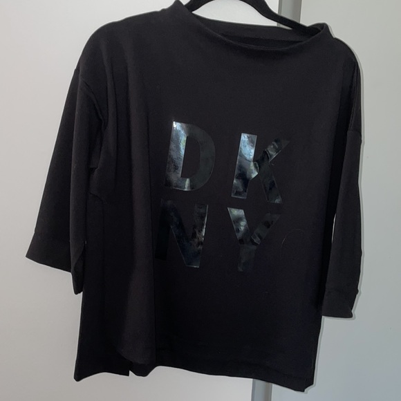 DKNY Sport Scuba Knit Spell-Out Mock Neck Pullover Active Sweatshirt Women's XL - Picture 2 of 4